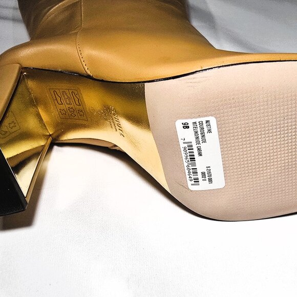 SCHUTZ Austine Women’s Over the Knee Leather Boot Tan Size 9B NEW - Picture 9 of 11